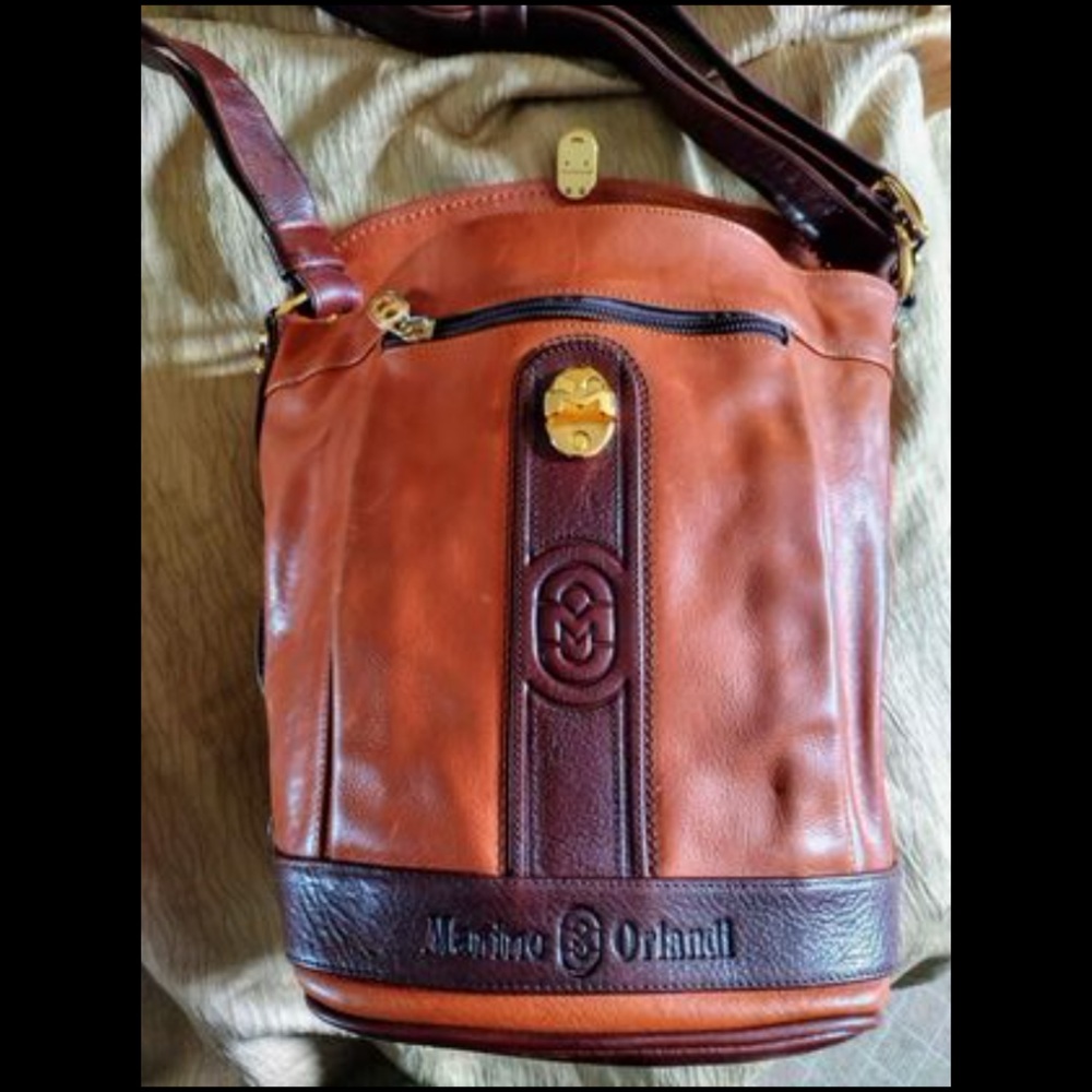 VINTAGE MARINO ORLANDI ITALIAN LEATHER HANDBAG